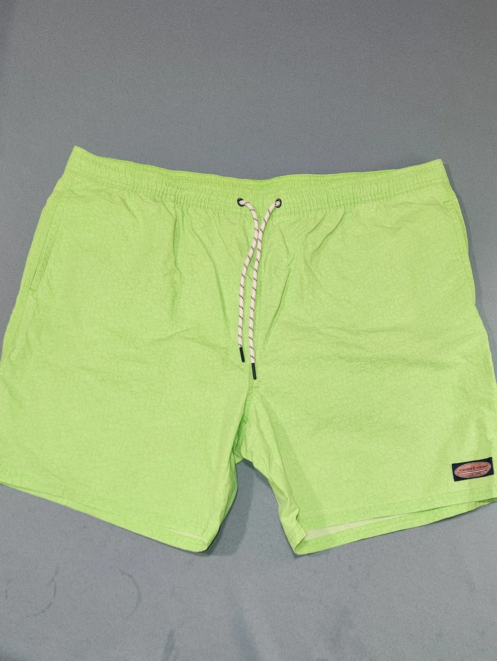 Vineyard Vines Neon Lime Swim Trunks. XXL.